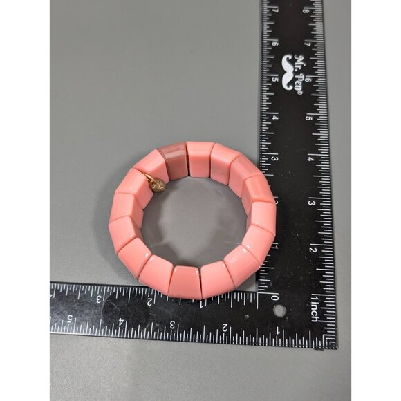 Plunder Pink Acrylic Chunky Bead Stretch Bracelet Boho Coastal Beach 7 in - Picture 8 of 8